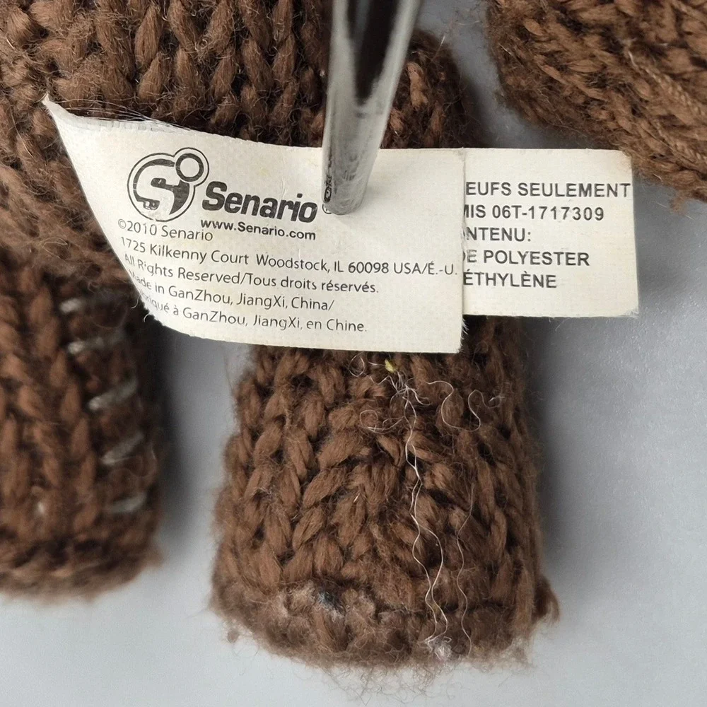 Senario LittleBigPlanet Sackboy Brown Knit Plush Zipper Button Eyes 2010 6